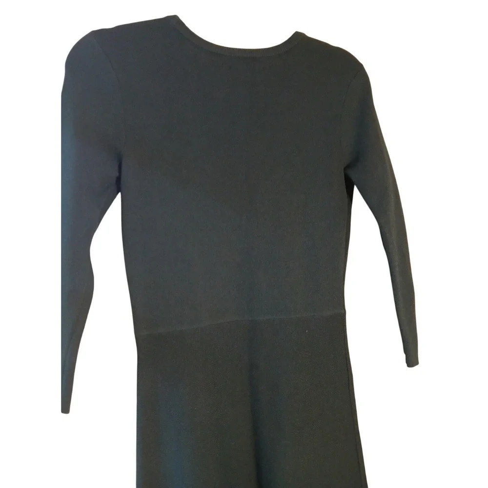 Eliza J Knit Midi Dress Long‎ Sleeve Crew Neck Teal Green Size S